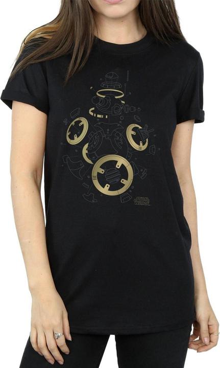 Actual product image Star Wars Womens/Ladies The Last Jedi BB-8 Deconstructed Cotton Boyfriend T-Shirt (3XL)