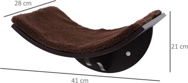 Immagine prodotto Swisshandel24 Lettino per gatti Scaffale per gatti Lettino per gatti da parete Cuscino di peluche MDF Marrone 41 (Gatto)