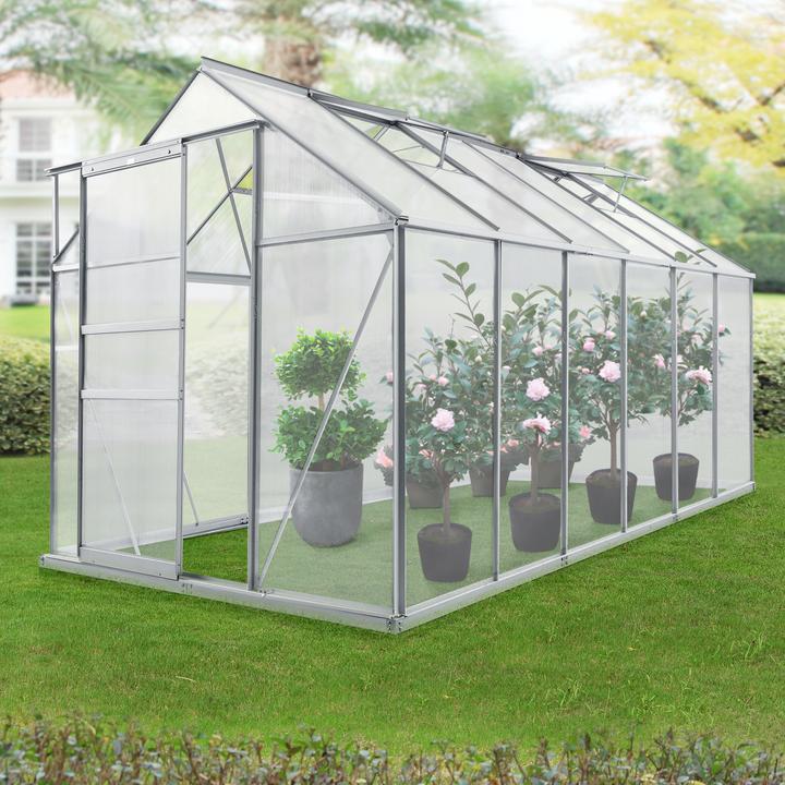 Actual product image En.Casa Greenhouse Oisterwijk aluminium frame 370x190 cm