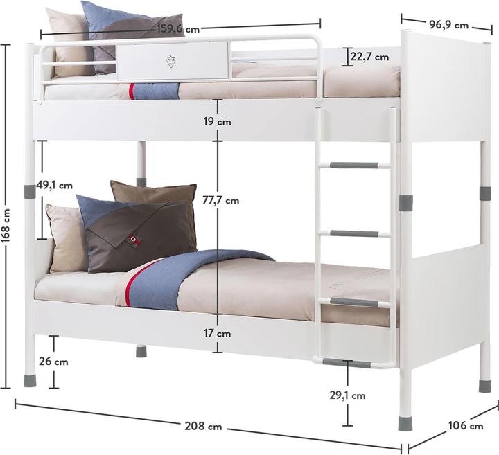 Actual product image Cilek Bunk bed White 90x200cm (90 x 200 cm)