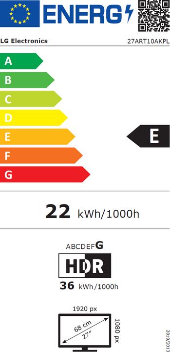 Energie-Label LG StanbyME 27ART10AKPL (27", LCD, Full HD, 2024)