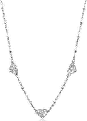 Image du produit Sagapo S'AgapÃµ - Aurora SAR38 Sparkling Hearts Steel Love Necklace (Acier inoxydable)