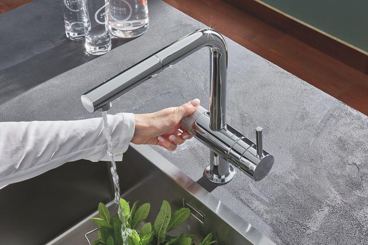 Image du produit Grohe Robinet de cuisine avec fonction filtre Blue chromé brillant 30385000