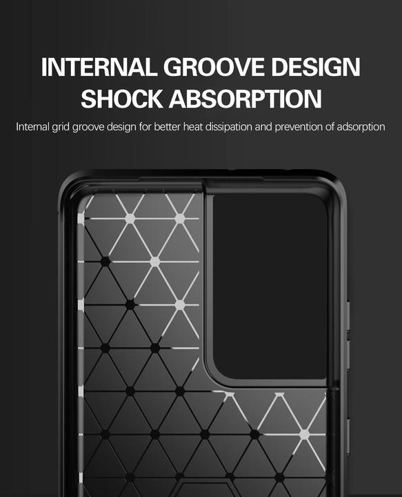 Image du produit Cadorabo TPU Ultra Slim carbon edelstahl Combi Cover (Samsung Galaxy S21 Ultra)