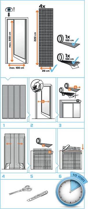 Produktbild Windhager Fliegengitter für Tür (100 x 220 cm)