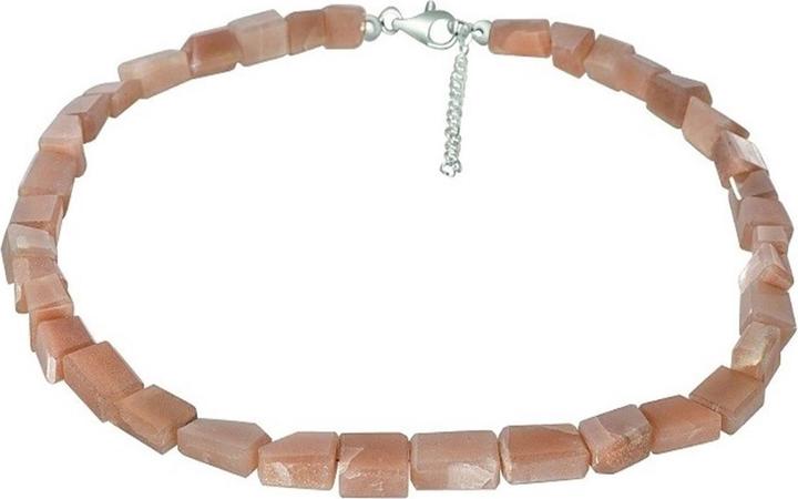 Produktbild Xen Mondstein - Collier peach Trommelstein 48 + 5 cm 925 Silber (925 Sterling Silber, 48 cm)