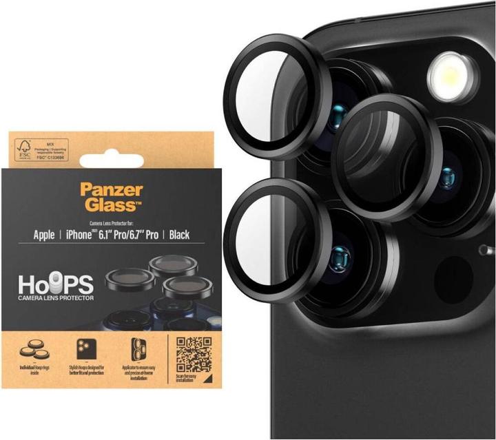 Immagine prodotto PanzerGlass Protezione dell'obiettivo della fotocamera Hoops (1 Pezzo/i, Apple iPhone 15 Pro Max, Apple iPhone 15 Pro)