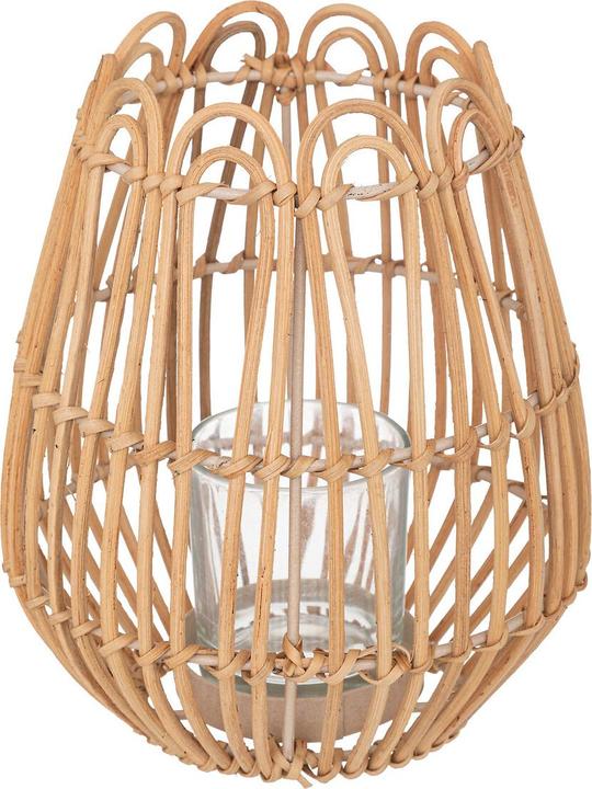 Produktbild Atmosphera schwerer Teelichthalter aus Rattan d17, beige (1 x, 18 x 22 cm)