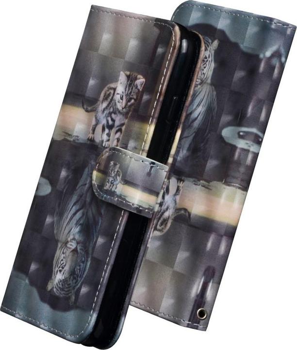 Produktbild Cover-Discount iPhone 12 / 12 Pro - Etui Glitzer Effekt Katze (Apple iPhone 12 Pro, Apple iPhone 12)