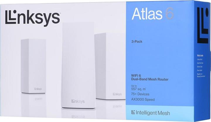 Actual product image Linksys MX2003-KE Atlas 6 Dual-Band Mesh WiFi 6 System, 3-Pack