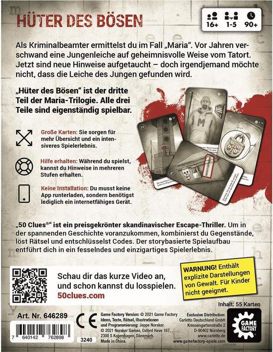Actual product image Game Factory Clue's Keepers of the Evil (German)