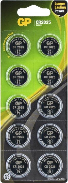 Produktbild GP Batteries Knopfzelle Lithium (10 Stk., CR2025, 160 mAh)