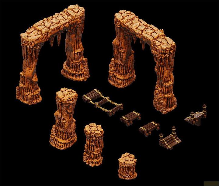 Image du produit Wizkids WarLock Tiles Accessory : Ponts en dripstone