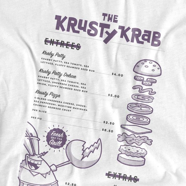 Image du produit Spongebob Squarepants - T-shirt KRUSTY KRAB MENU - Adulte (XL)