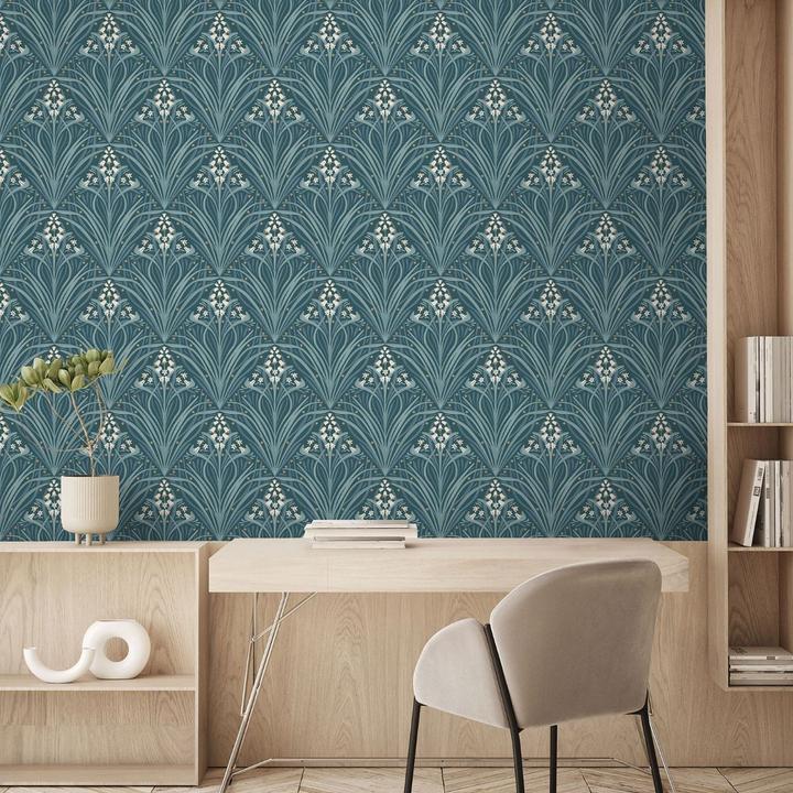 Actual product image Muriva Elegance Bellflowers Wallpaper (53 x 1000 cm)