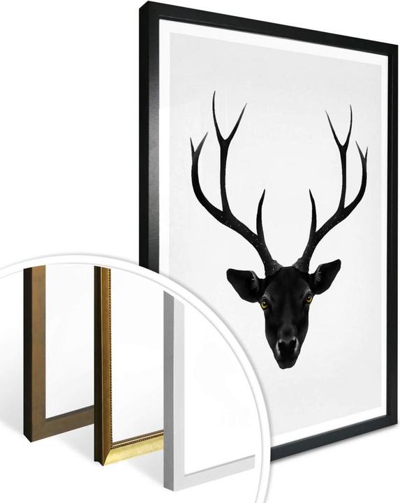 Actual product image Trenddeko The Black Deer - Black Deer (80 x 100 cm)