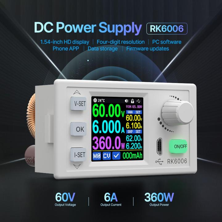 Actual product image RD Tech RK6006-BT programmable laboratory power supply DC-DC converter 60V 6A 360W