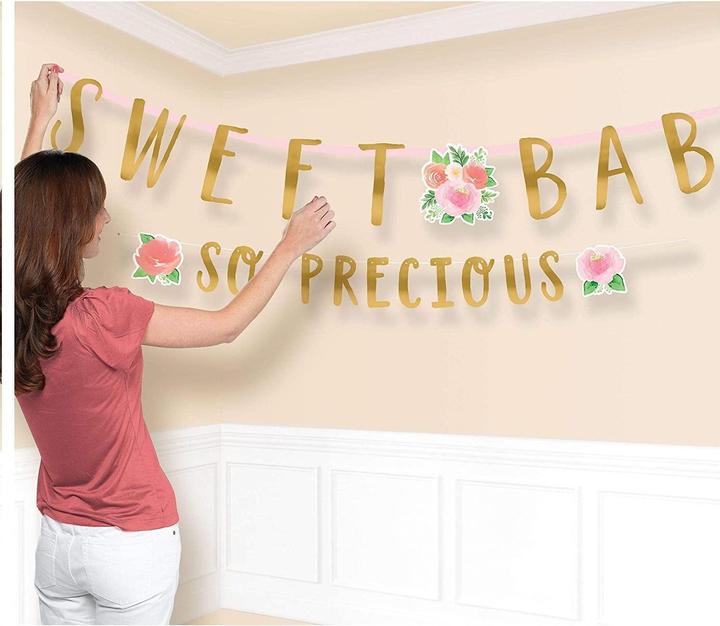 Actual product image Amscan Floral Baby Shower Banner (Pack of 2)
