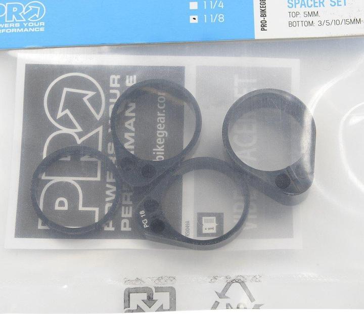 Produktbild PRO Vibe Spacerset 1 1/8" Top 5mm unten 3,5,10,15mm (203.20 mm)