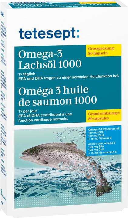 Actual product image Tetesept omega-3 (80 Piece, Capsules, 155 g)