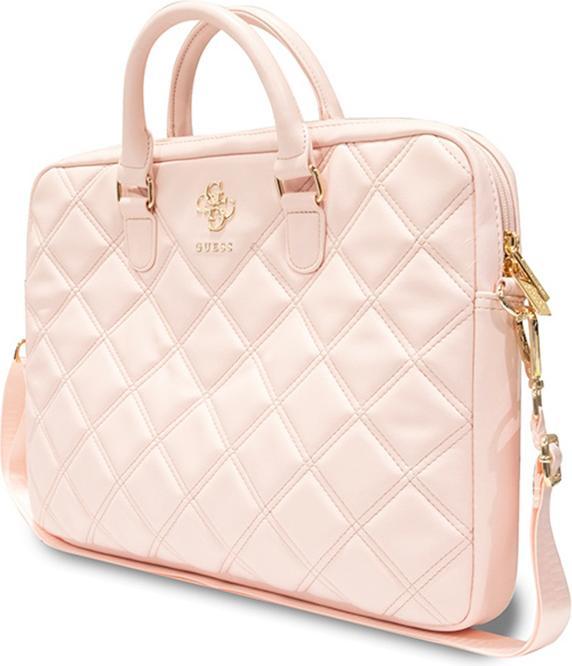 Actual product image Guess PU Grained 4G Metal Logo Computer Bag 15/16 - pink (16")