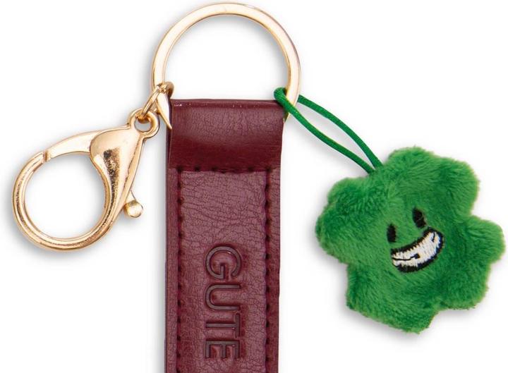 Image du produit Magni NICI Schlüsselanhänger Gute Fahrt! Kunstlederband mit Kleeblatt rot 10cm