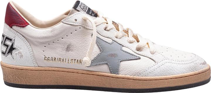 Produktbild Golden Goose ball star sneakers in leather and suede color white / silver / red (42)