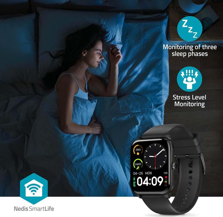 Immagine prodotto Nedis Orologio SmartLife | LCD | IP68 | Durata massima di funzionamento: 14400 min | Android™ / IOS | Nero