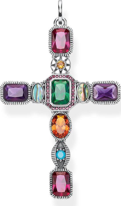 Produktbild Thomas Sabo Anhänger Kreuz farbige Steine (Silber 925, Perlmutt)