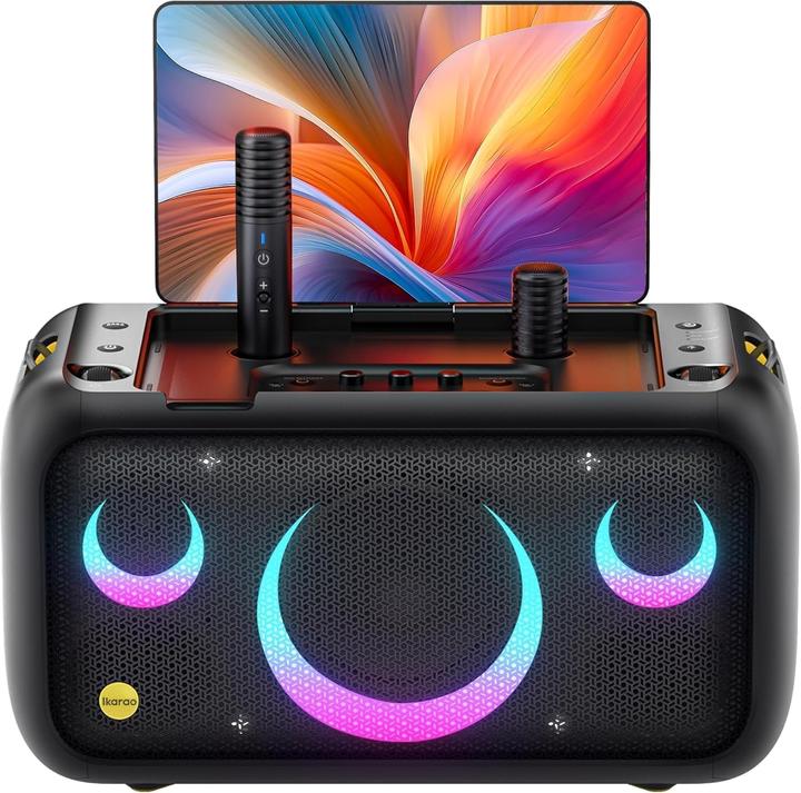 Produktbild Ikarao Break X1 Karaoke-Maschine mit Bildschirm und Mikrofonen