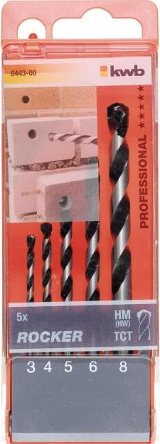 Produktbild kwb Rocker Beton- und Steinbohrer Set 5-tlg. (3 mm, 4 mm, 5 mm, 6 mm, 8 mm)