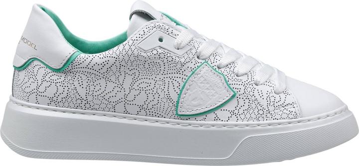 Produktbild Philippe Model temple perforated leather sneakers color white and green (42)