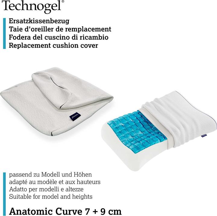 Produktbild Technogel Ersatzhülle Kissen Anatomic Curve (Kopfkissenbezug, 66 x 40 x 7/9 cm)