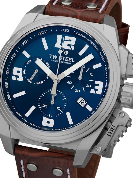 Produktbild TW-Steel TW1113 Canteen Chronograph Herrenuhr 46mm 10ATM (Chronograph, 46 mm)