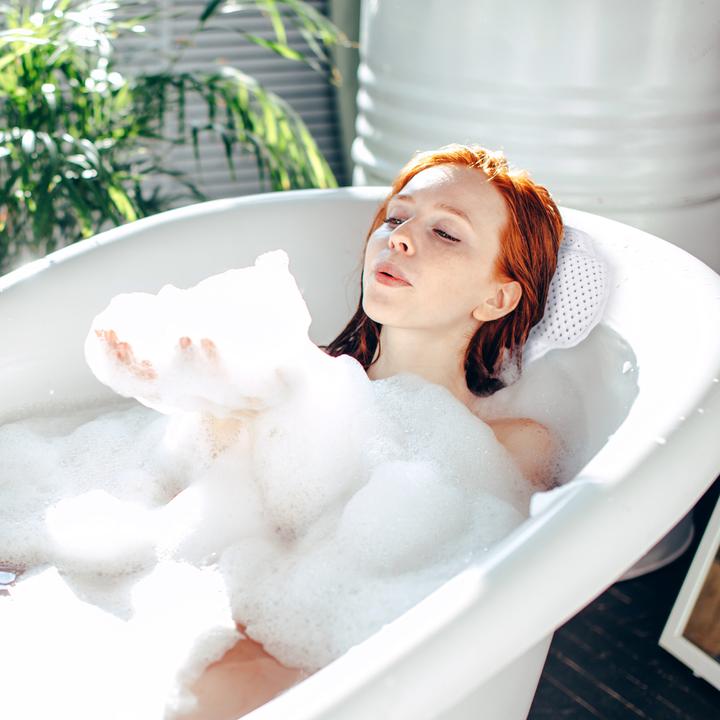 Actual product image Relaxdays Bath Pillow, Bathing Cushion With Suction Cups (30.5 x 3.5 x 19.5 cm)