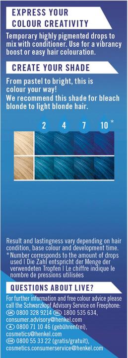 Actual product image Schwarzkopf Live Temporary Colour Drops Petal Pink (Blue)