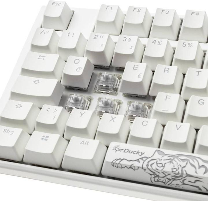 Actual product image Ducky One 3 Classic Pure White TKL Gaming Keyboard, RGB LED - MX-Clear (DE, Cable)