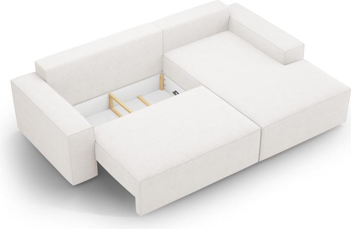 Image du produit Micadoni Bouclé Canapé D'Angle Droit Convertible Avec Coffre De Rangement, "Jodie", 3 Places, 246x151x86 Fabr (Canapé d'angle)