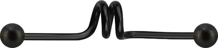 Actual product image Star Piercing Barbell black twister with two balls speckled (without brass, Surgical steel 316L)