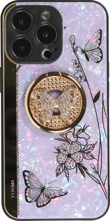 Produktbild PhoneLook Hülle Perlmutt Schmetterling Strass mit Videounterstützung t (Apple iPhone 13 Pro Max)