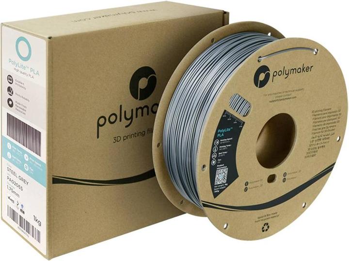 Produktbild Polymaker PolyLite PLA (PLA, 1.75 mm, 1000 g, Grau)