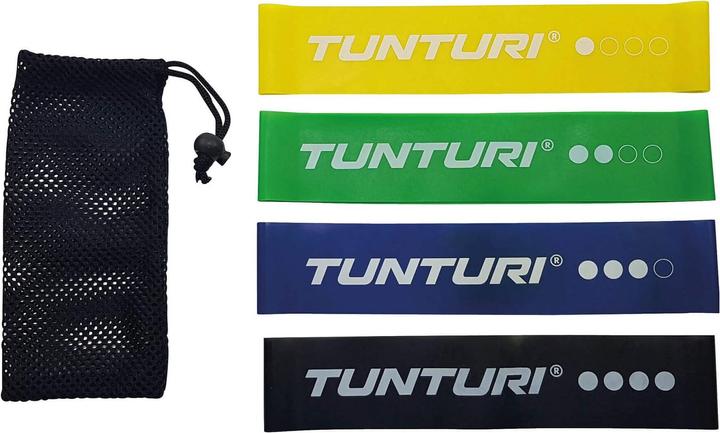 Actual product image Tunturi Resistance Band Set - Gummi Gymnastikbänder mit Tasche (0.18 m, Extra strength, Easy, Medium, Strong)