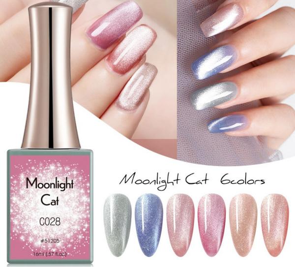 Produktbild Canni Gellack Moonlight Cat C027 UV/LED (Zartrosa Glitzer, Gel-Effekt Nagellack)