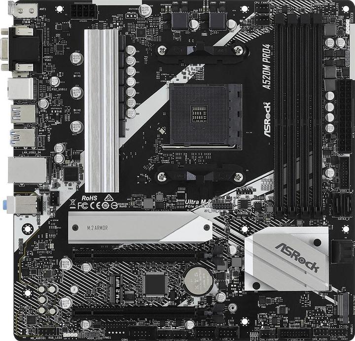 Produktbild AsRock A520M Pro4 (AM4, AMD A520, mATX)