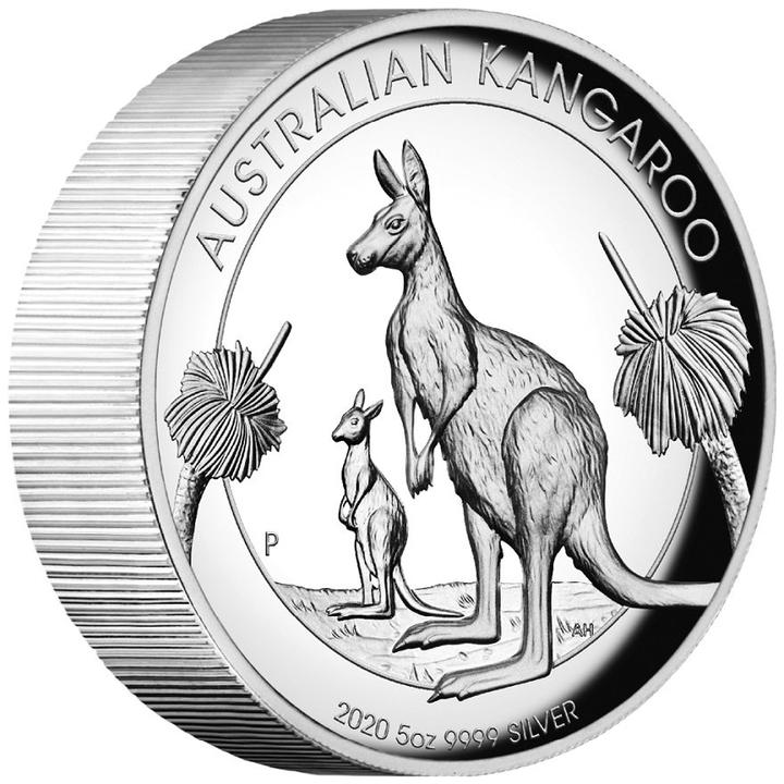 Immagine prodotto The Perth Mint Silber 5 oz Känguru PP High Relief - 2020 (1.00, 2020)