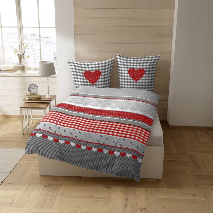 Produktbild Casatex Herz-Karo (Bettwäsche Set, 155 x 220 cm, 80 x 80 cm)