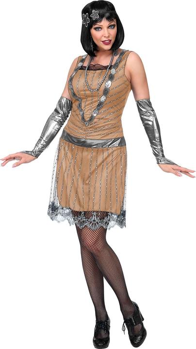 Produktbild Widmann Glitter Kleid mit Armstulpen, Kopfschmuck Beige (S, M, L, XL, XXL)