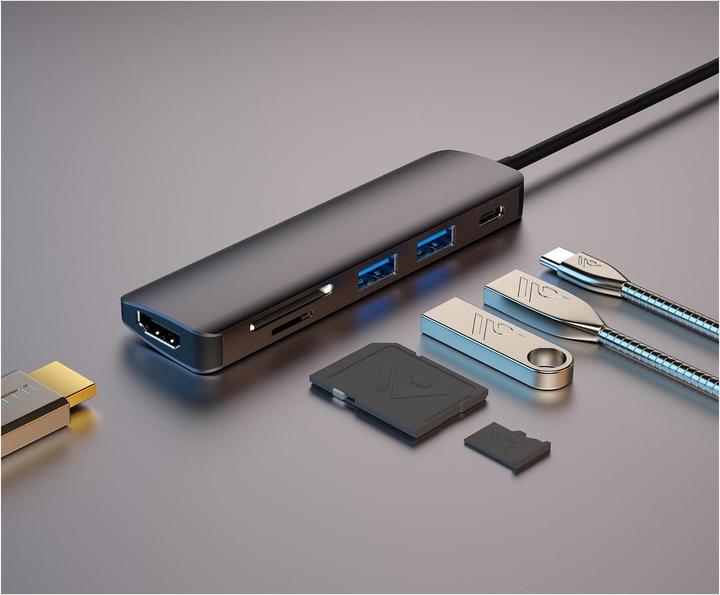 Actual product image 4smarts 6in1 Hub with DeX function (USB-C, 6 Ports)