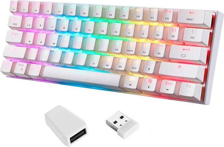 Image du produit Motospeed Clavier mécanique sans fil SK62 Blanc (commutateur bleu)