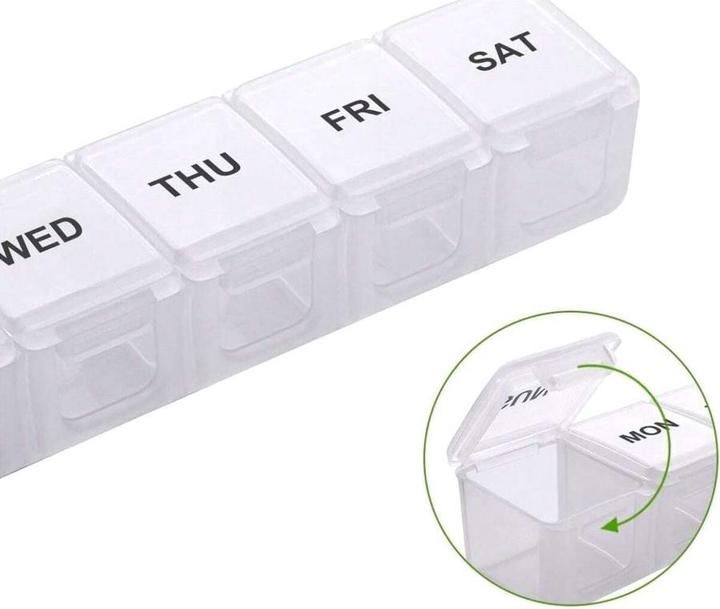 Actual product image Cbx Pill box 7 days, pill box for one week with large capacity, transparent